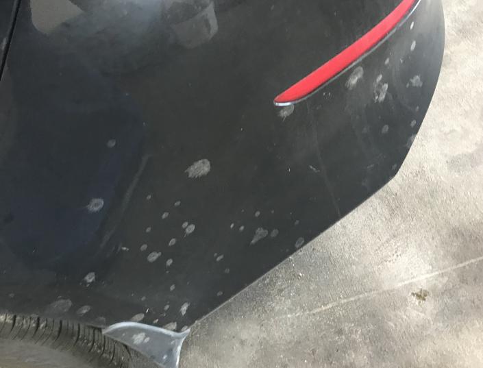 something splashed on this rear bumper 