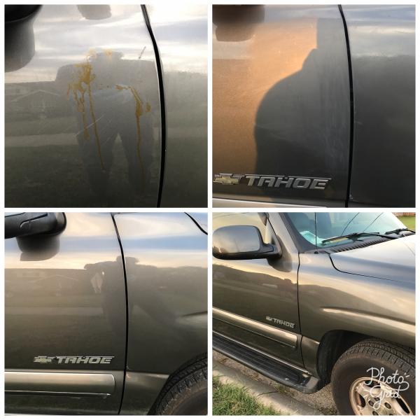 We had this car come in with what they thought was tree sap. I ended up wet sanding and paint correcting this area for the customer. If you have some stuff on your car bring it down here and let us remove it the correct way!